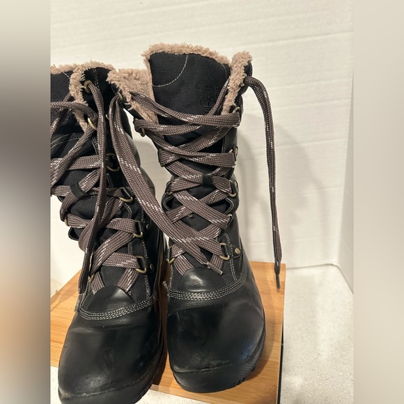 Timberland Mt Hope Mid Women’s Sz 8.5 Insulated Waterproof Black Winter Boots - Picture 15 of 16